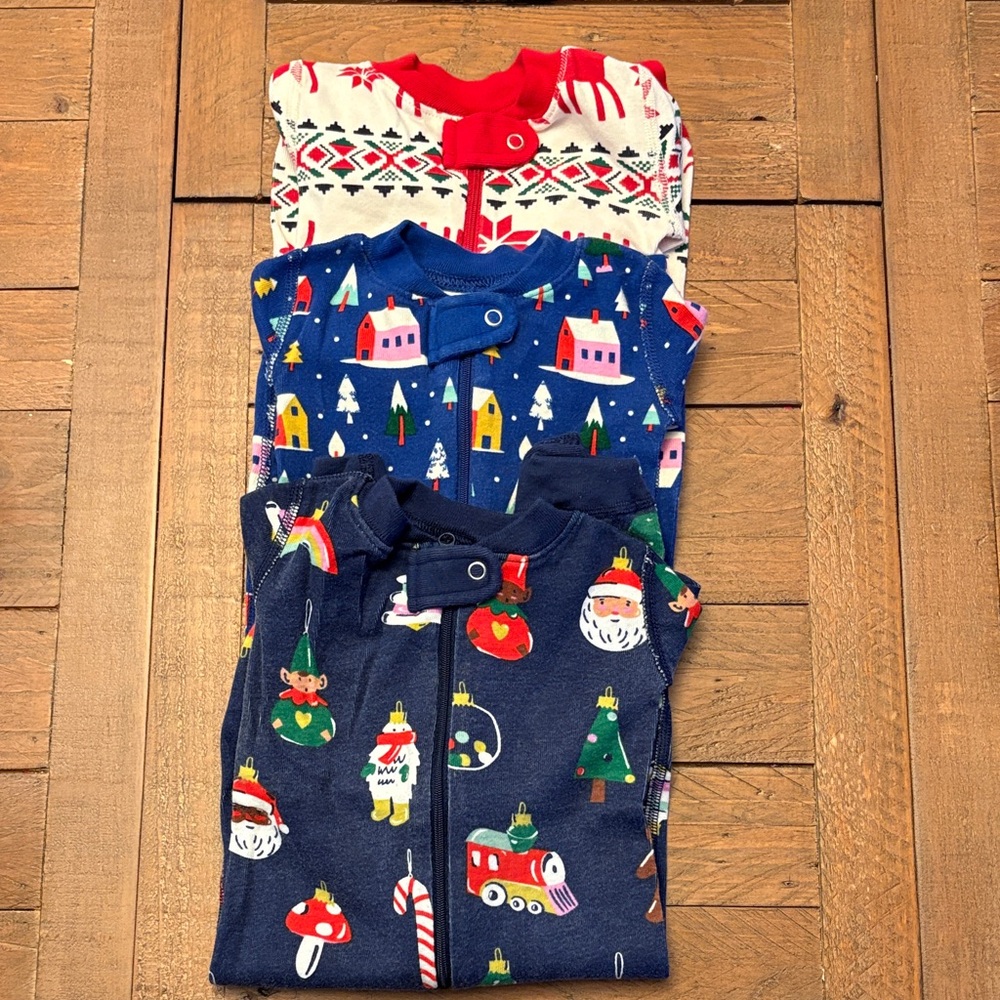Hanna Andersson Festive Kids Pajama Set - Red, Blue, Cream